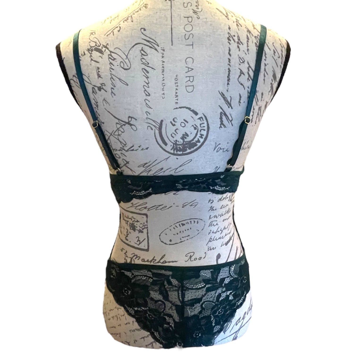 Green Lace Bralette & Panty Set Size Small NWOT