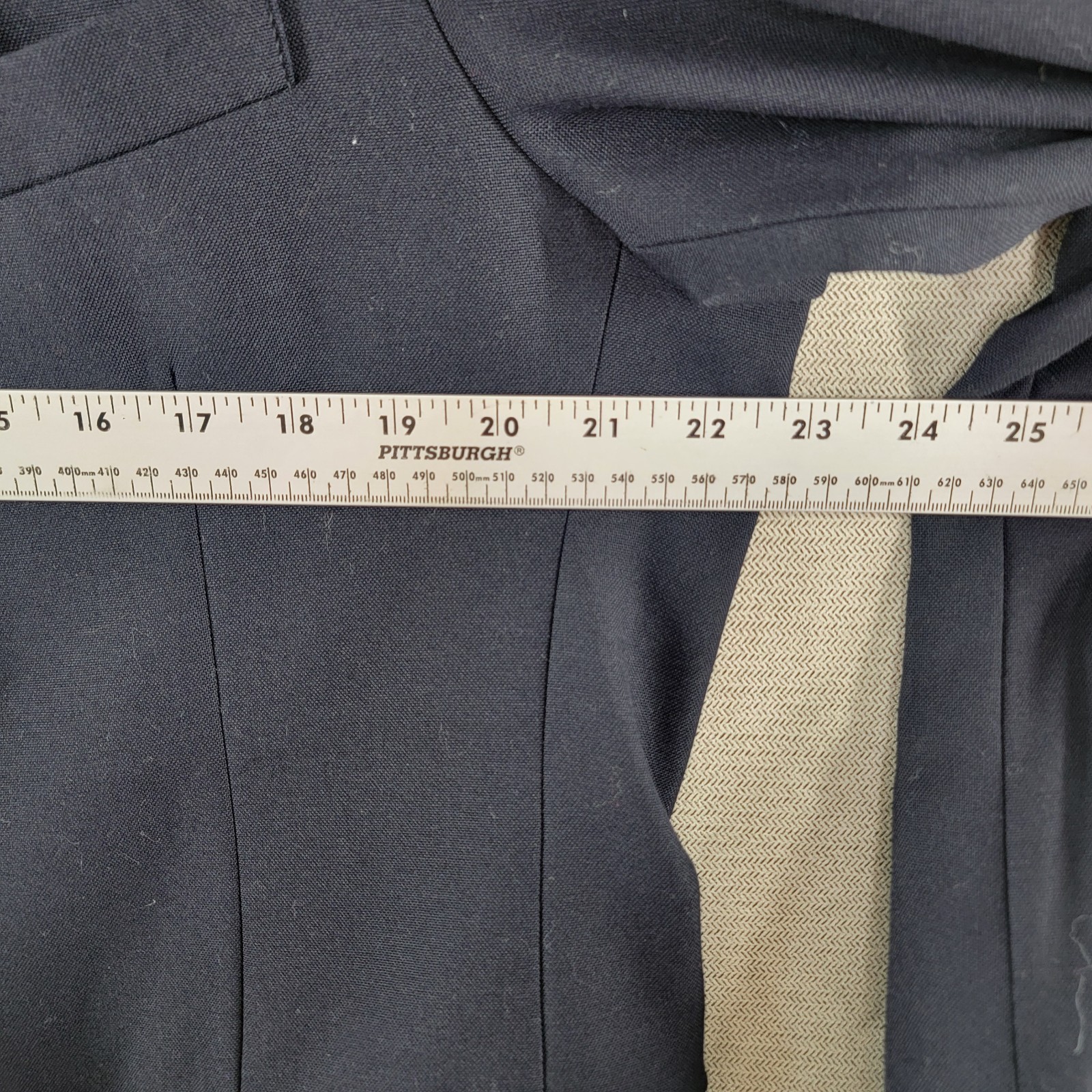Lands End Mens Blazer Wool Navy Blue Gold Button Jacket Sport Coat Size 42R