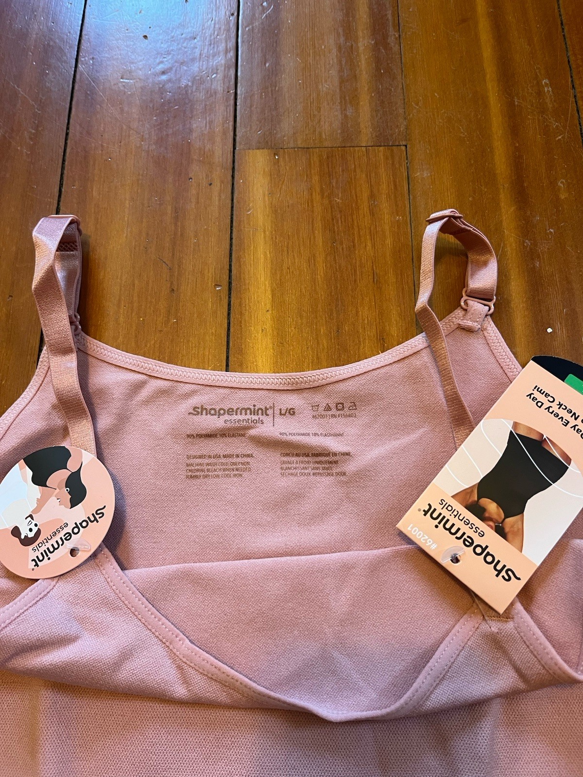 Shapermint Essentials Shape Wear Cami Adjustable Straps Pink Size L