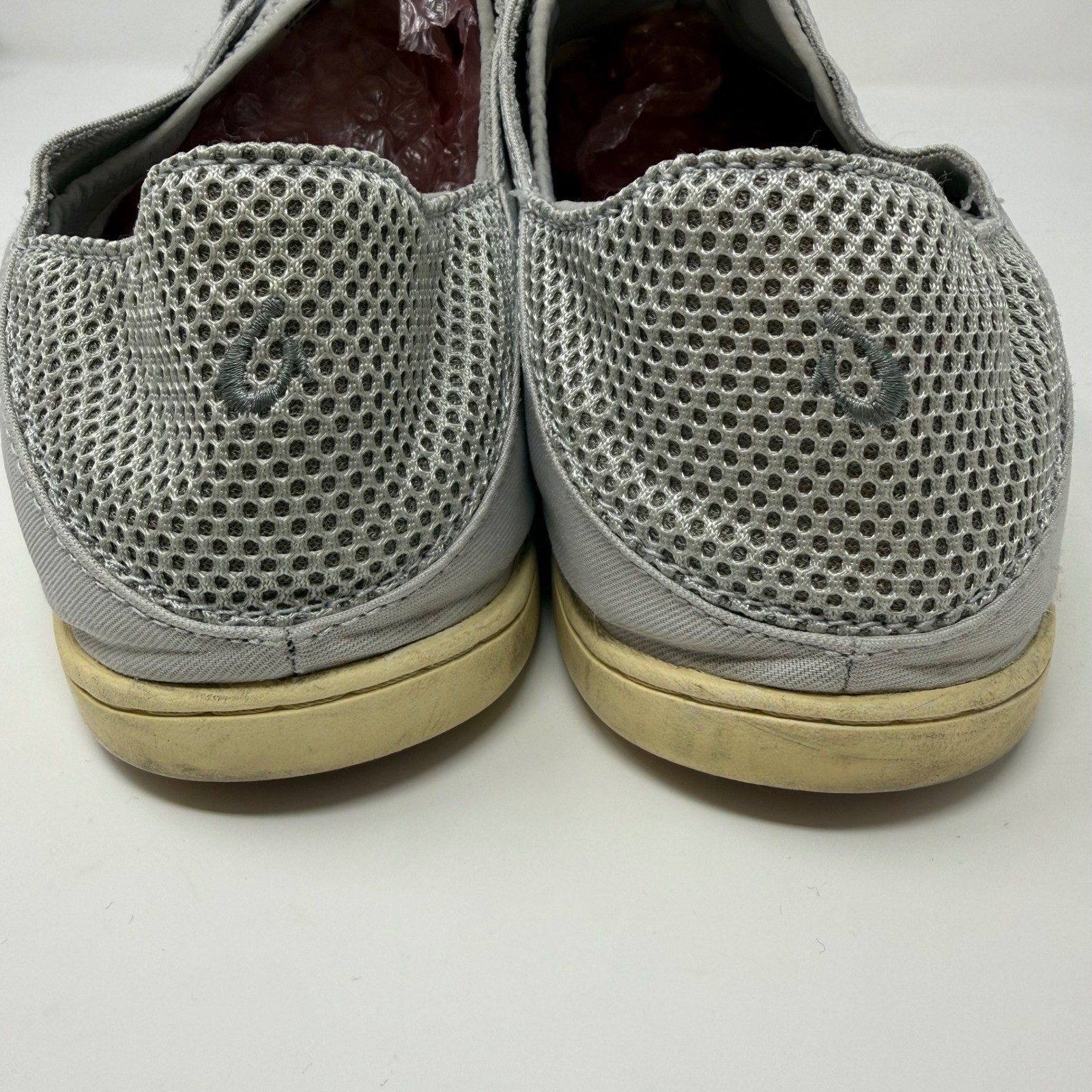 OluKai Nohea Moku Mens Grey Mesh Boat Shoes Sneakers 10283-7BDW Size 12
