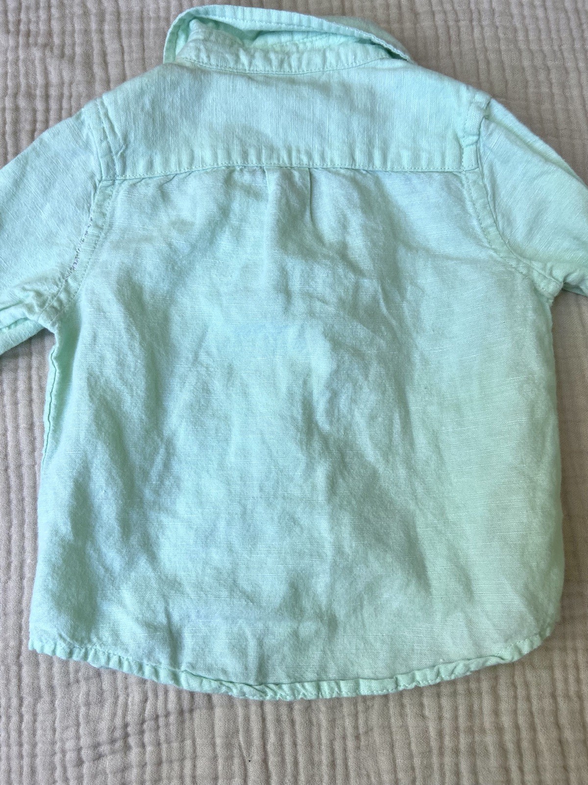 Janie and Jack Bundle Linen Cotton Romper Button Shirt 6-12 Months Preppy Spring