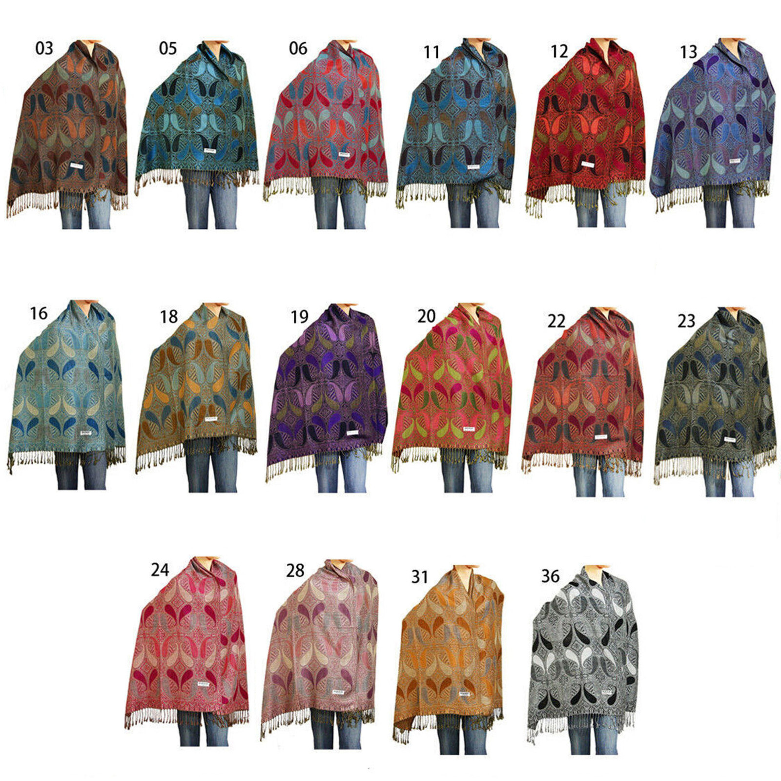 Falari Classic Paisley Large Pashmina Scarf Shawl Wrap Stole Silky