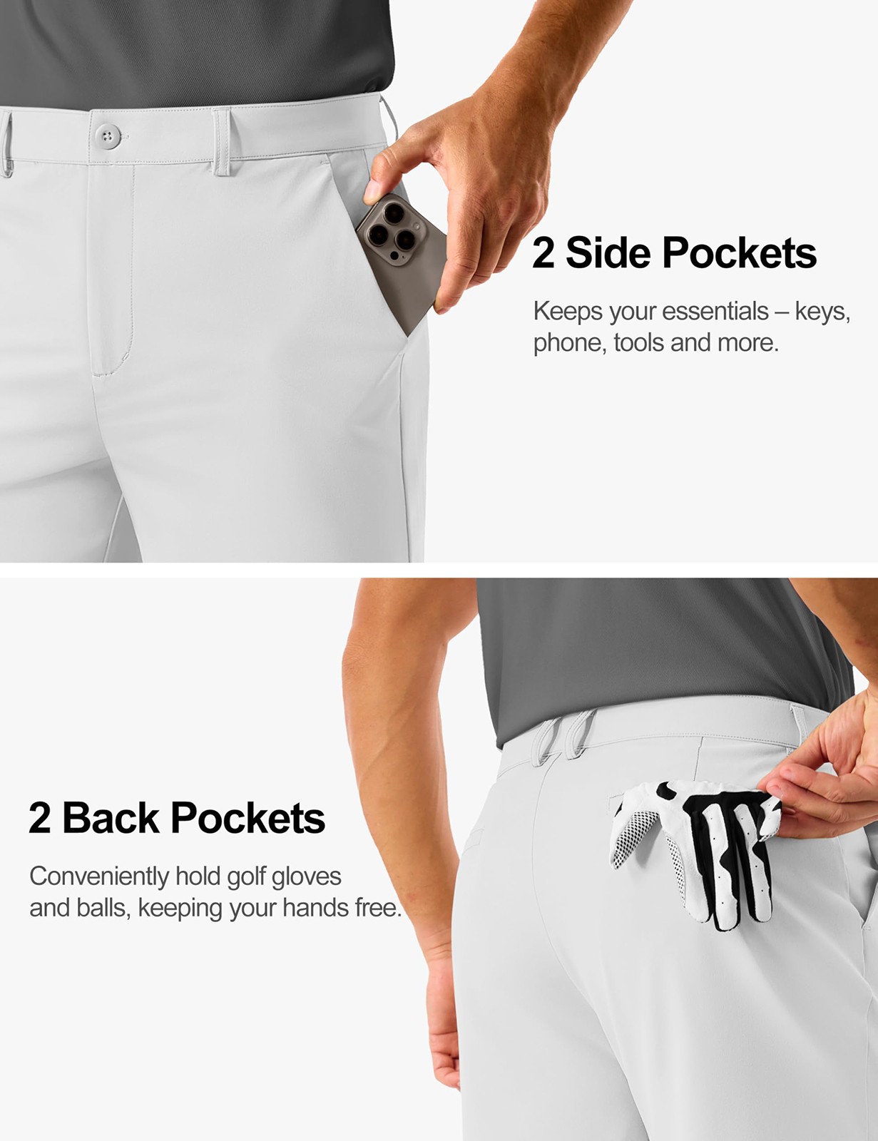 Men’s Golf Shorts 9 Inch Stretch Lightweight Dress Work Casual Shorts Quick Dry