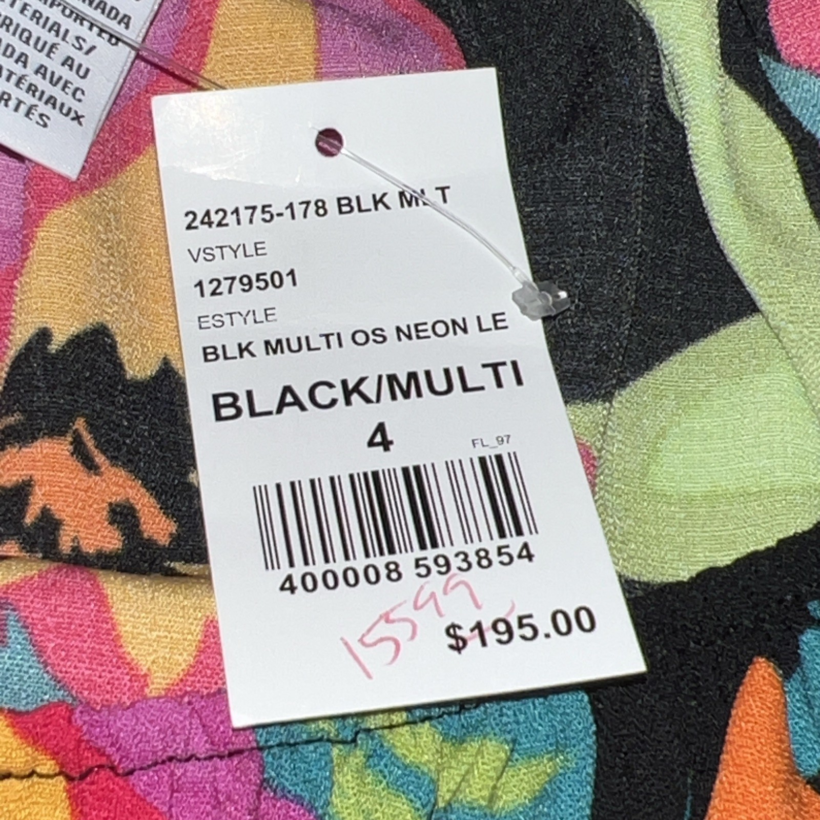 Joseph Ribkoff Size 4 Multi Color Tropical Print Flared Blouse Women’s NWT $195
