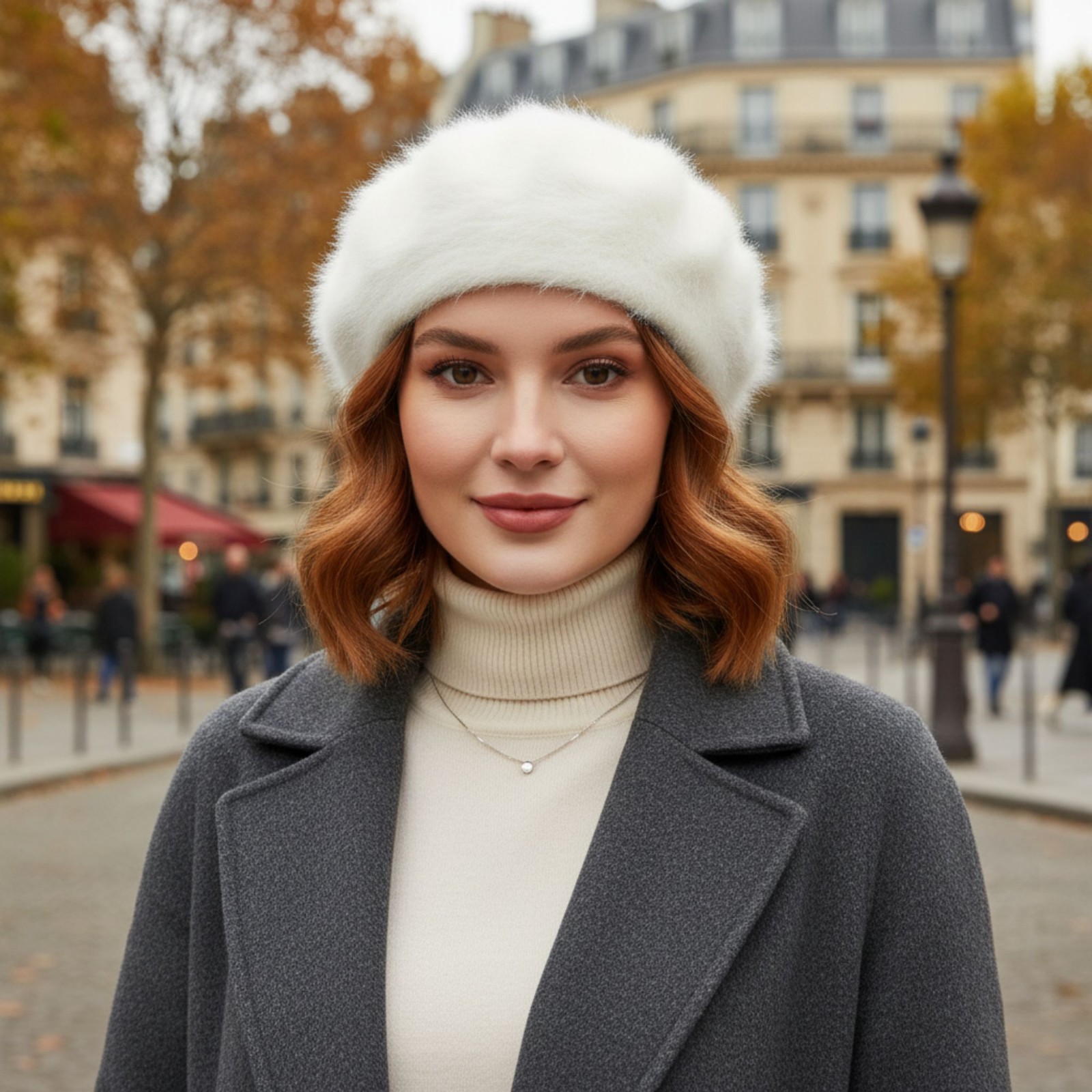 Luxurious Fluffy Faux Fur Beret Hat for Women Cozy and Chic NWT Winter Warm