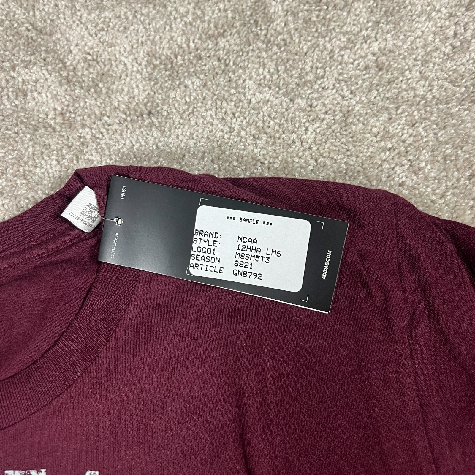 Adidas Mississippi State Bulldogs Baseball Amplifier Tee Maroon Mens Medium NEW