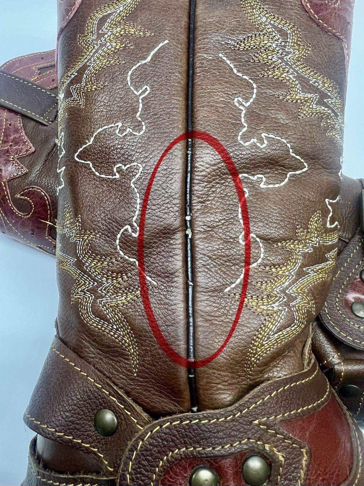 Reyme Western boots Women size 7.5US 24.5 MX square toe with Spur strap Made MEX