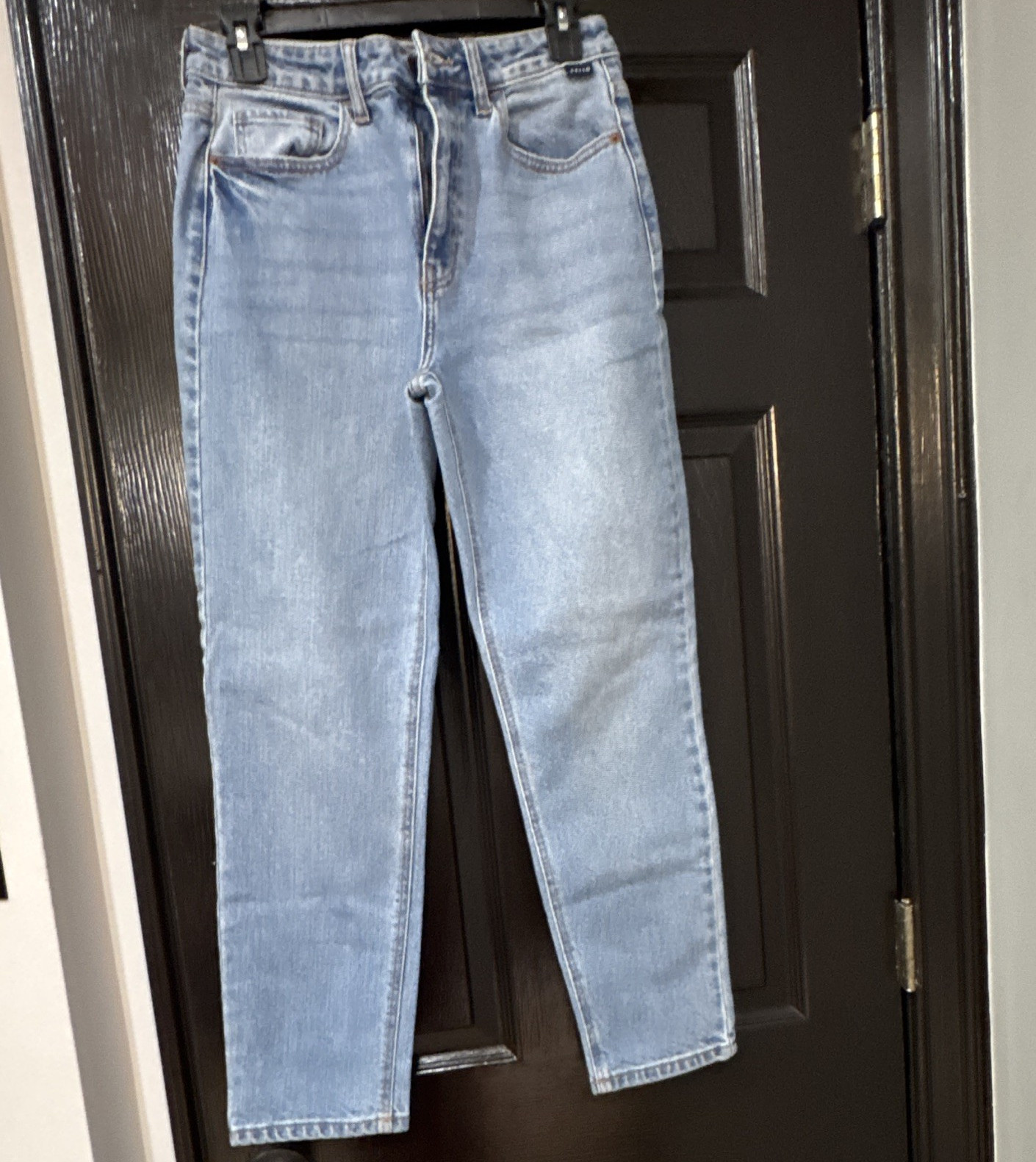 Cello Girls Size 7 Blue Light Wash Slim Skinny Denim Jeans Button Zip