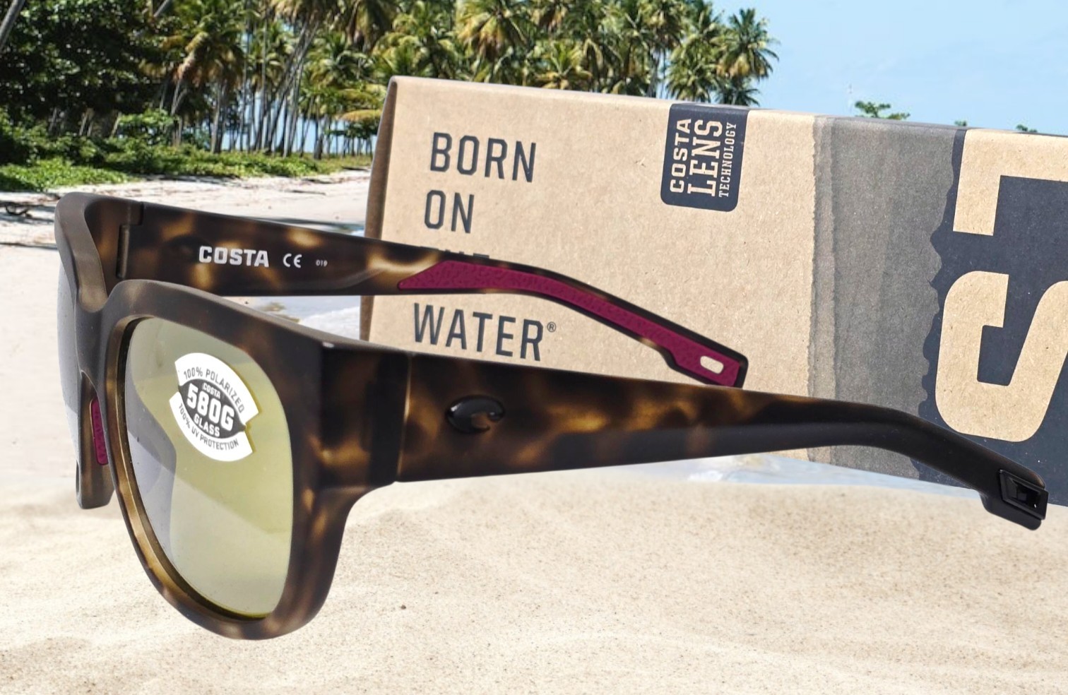 COSTA DEL MAR tortoise/sunrise silver WATERWOMAN polarized 580G sunglasses NEW