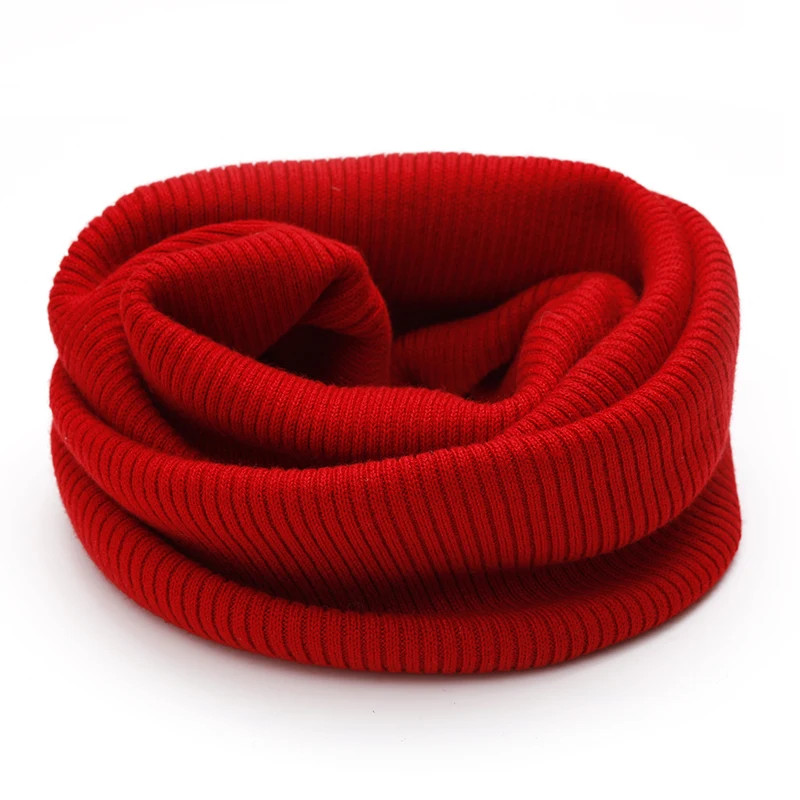 Wool Knitted Ring Scarf for Women Winter Soft Warm Cashmere Solid Neck Warmer Au