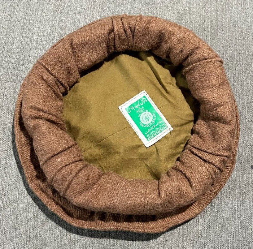 Afghan Pakistan Chitrali Pashtun Tribal Pakol Cap Kufi Topi Hat Light/Pale Brown