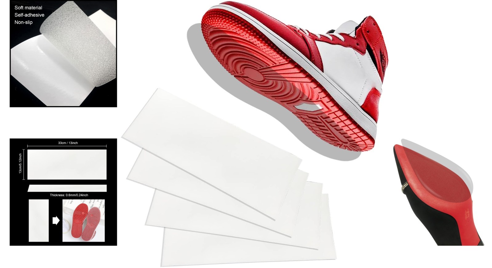 Durable Anti-Slip Shoe Sole Protectors – Clear PEVA Covers for Sneakers & Heels