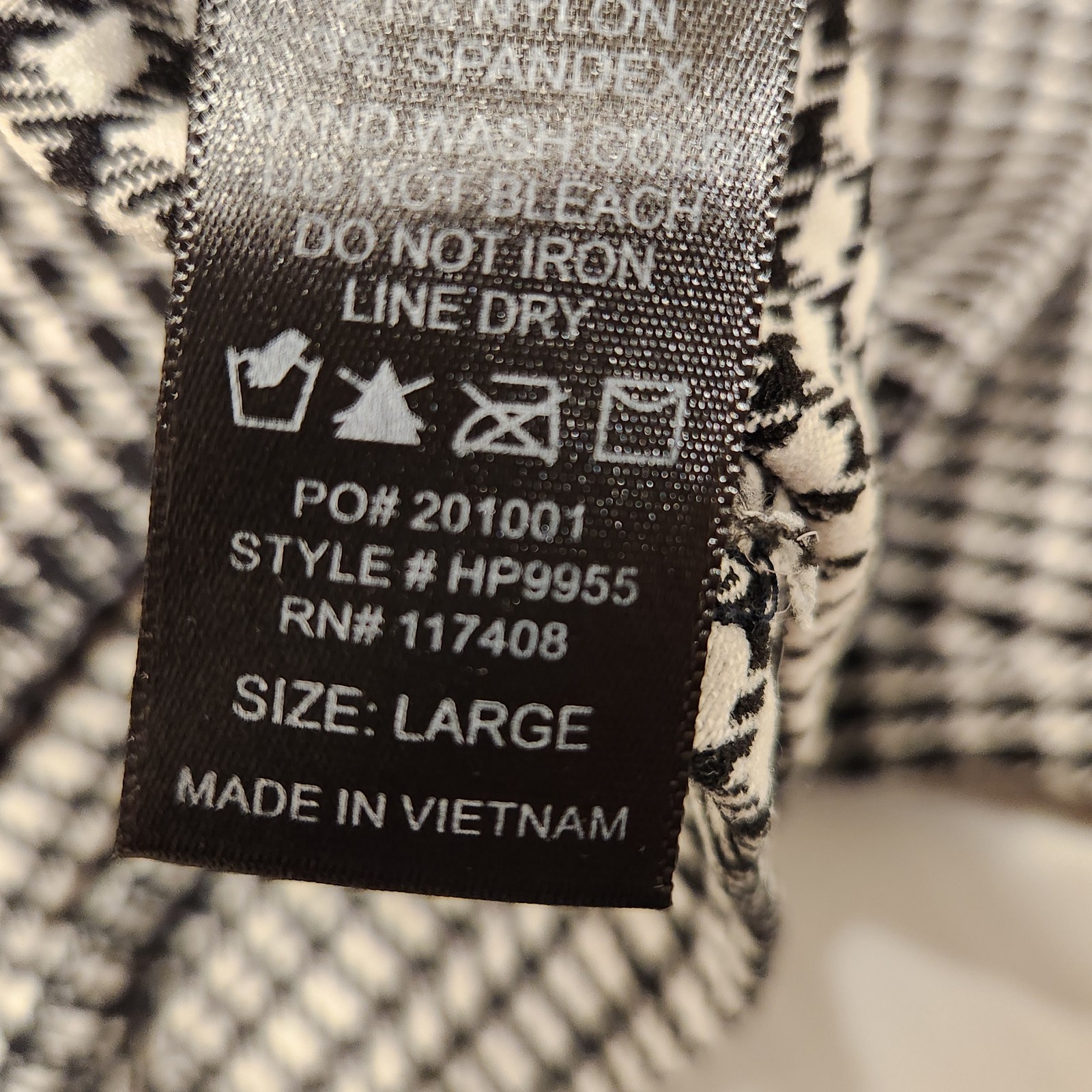 Chocolate USA Pants Women’s Large Black Checkered Stretch Ankle