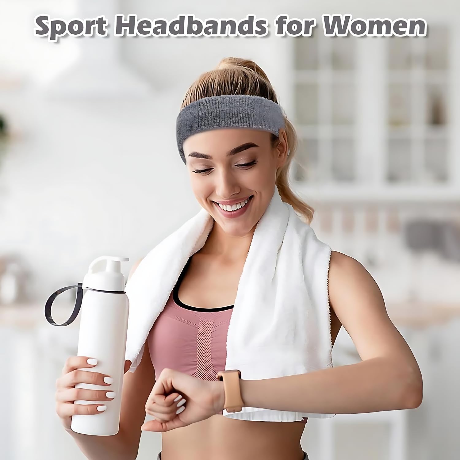 3pack Sports Headband Yoga Gym Sweatband Women Men Hair Bands Head Sweat Band