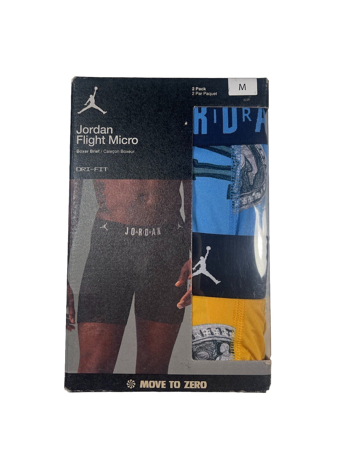 NWT. Jordan. 2 Pack. Flight Microfiber Boxer Briefs. Yellow/Blue. MRSP. $38.00