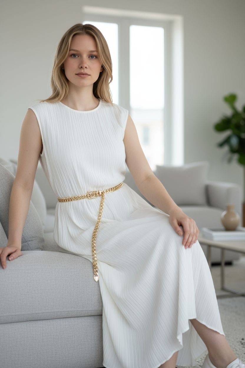 Lightweight Buckle Metal Waist Chain Link Belt Luxury For Women Gold