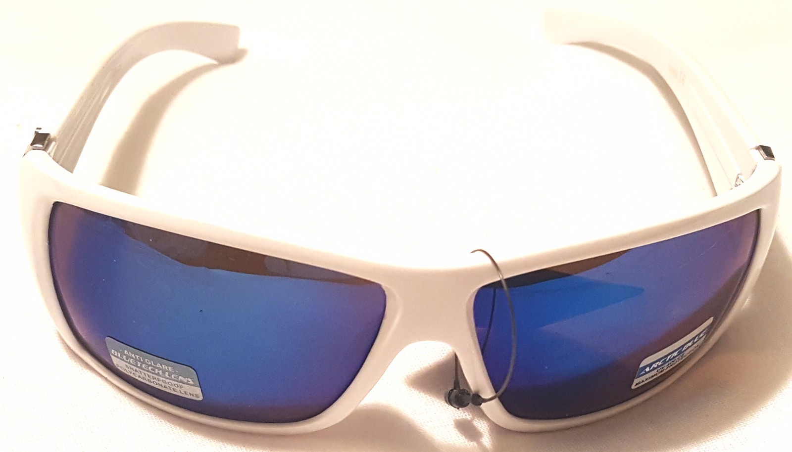 Arctic Blue Men’s Square Sunglasses Plastic Frame Mirrored Lens 100% UV400 Black