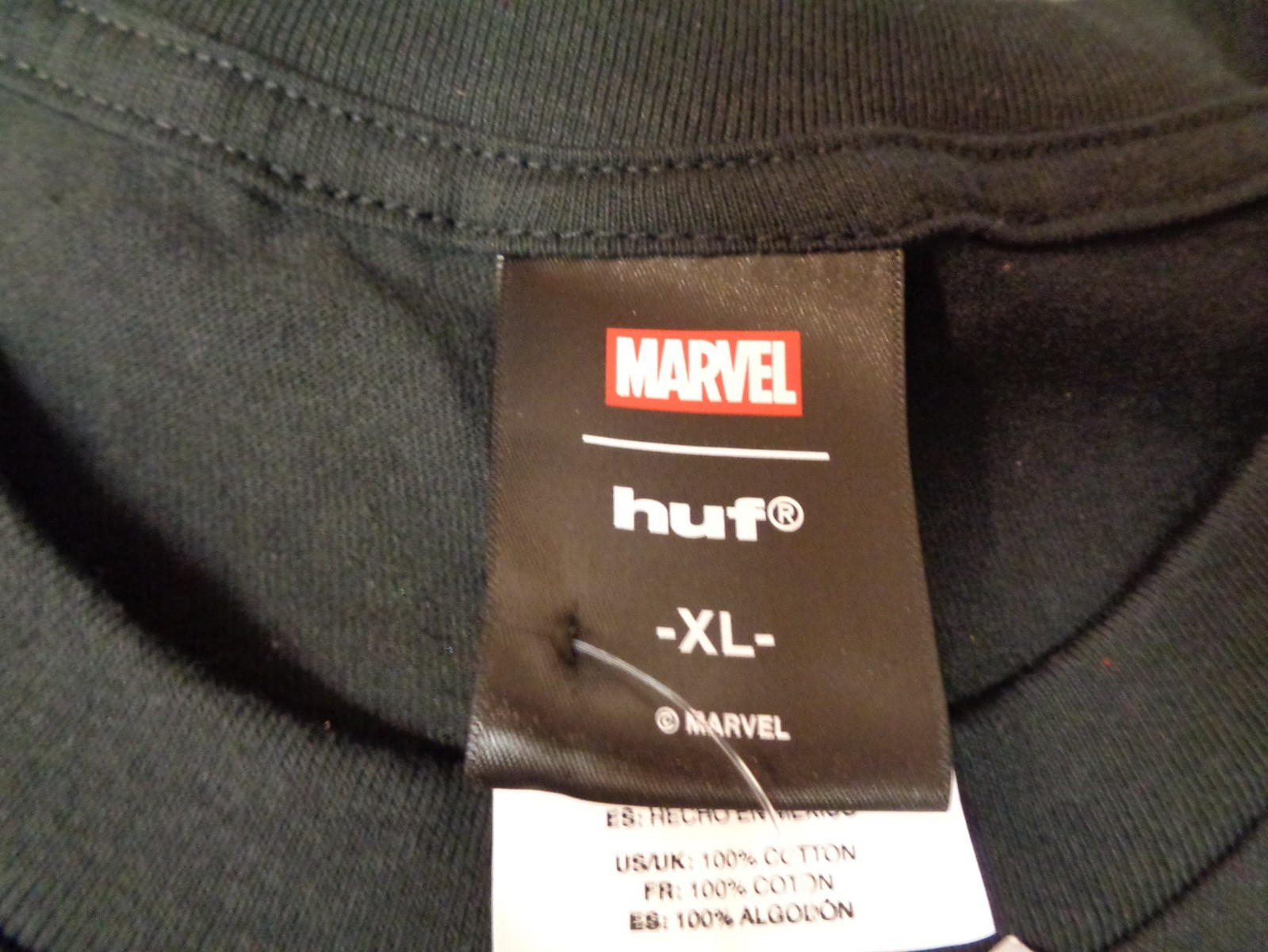 HUF x Marvel Spider-Man Arachknight Black T-Shirt Adult XL Gold Foil New NWT