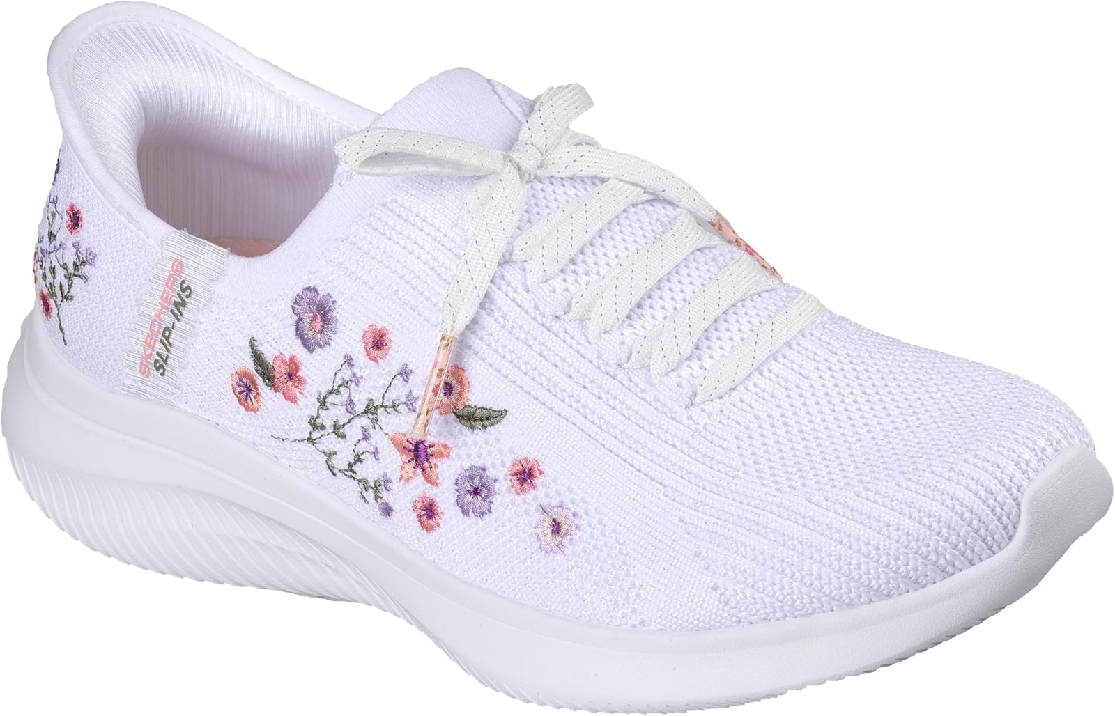 Skechers Womens Ultra Flex 4.0-Sweet Petals Hands Free Slip-ins – White – 9