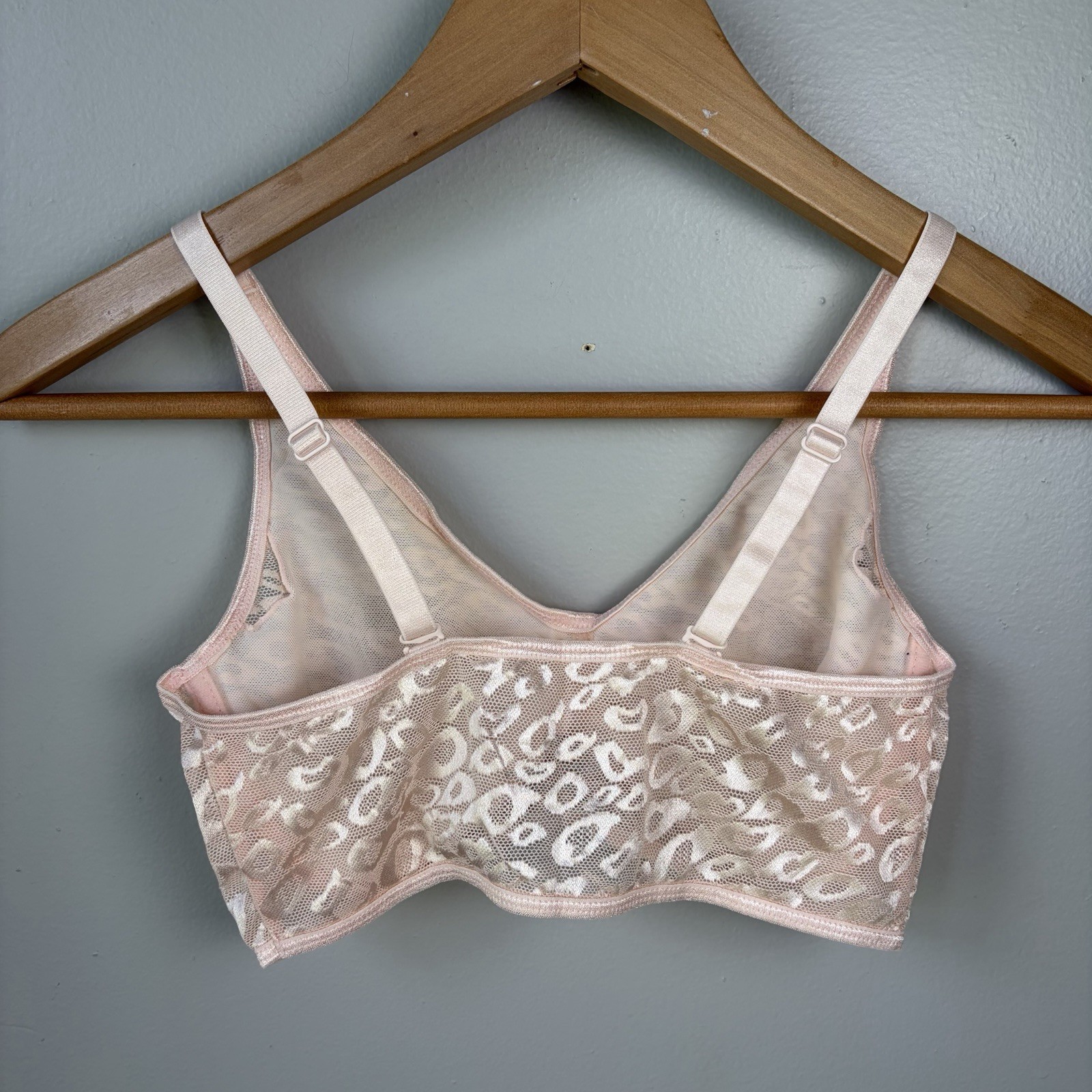 NEW- Ruby Ribbon Allure Sheer Demiette Bra Womens Shell Size 32 Lace Cheetah