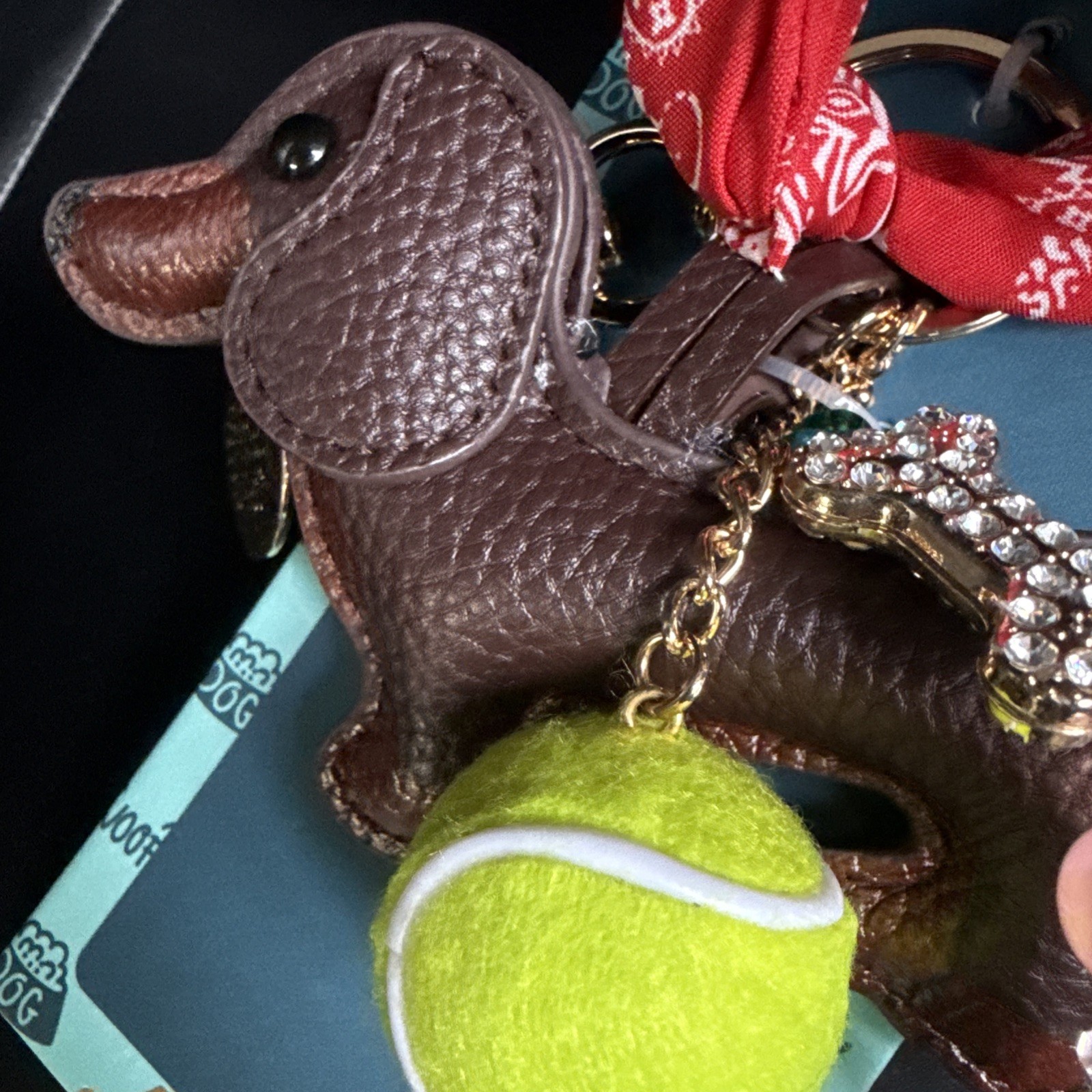 Piper K Dachshund (Wiener Dog) Leather Bag Charm / Key Chain Viral On TikTok NEW