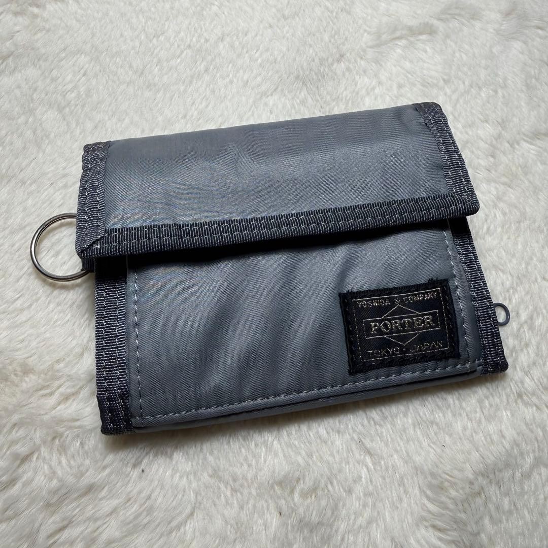 Porter Yoshida Tanker Capsule Wallet Gray Used Compact Card Holder