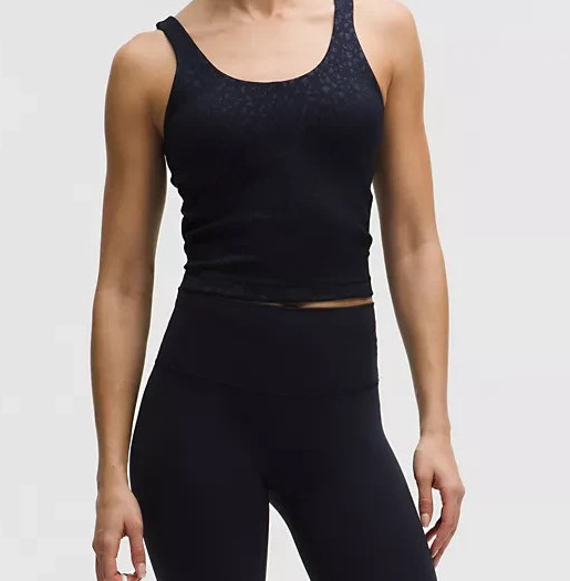 NWT lululemon Glow Up™ Tank Top Navy Leopard Polka Medium Support – Size 10