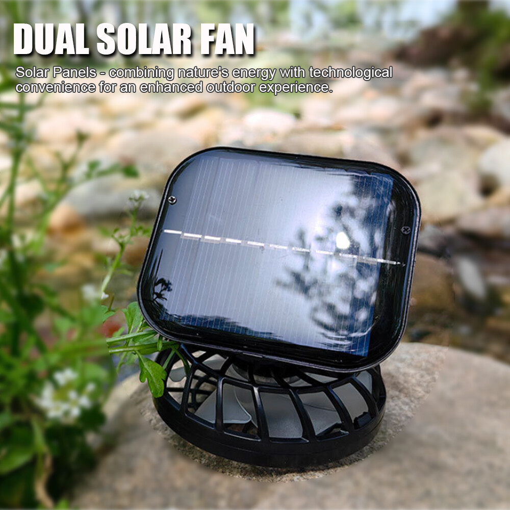 Outdoor Wide Brim Sun Hat with 2 Solar Fan UV Protection Hiking Camping Fishing
