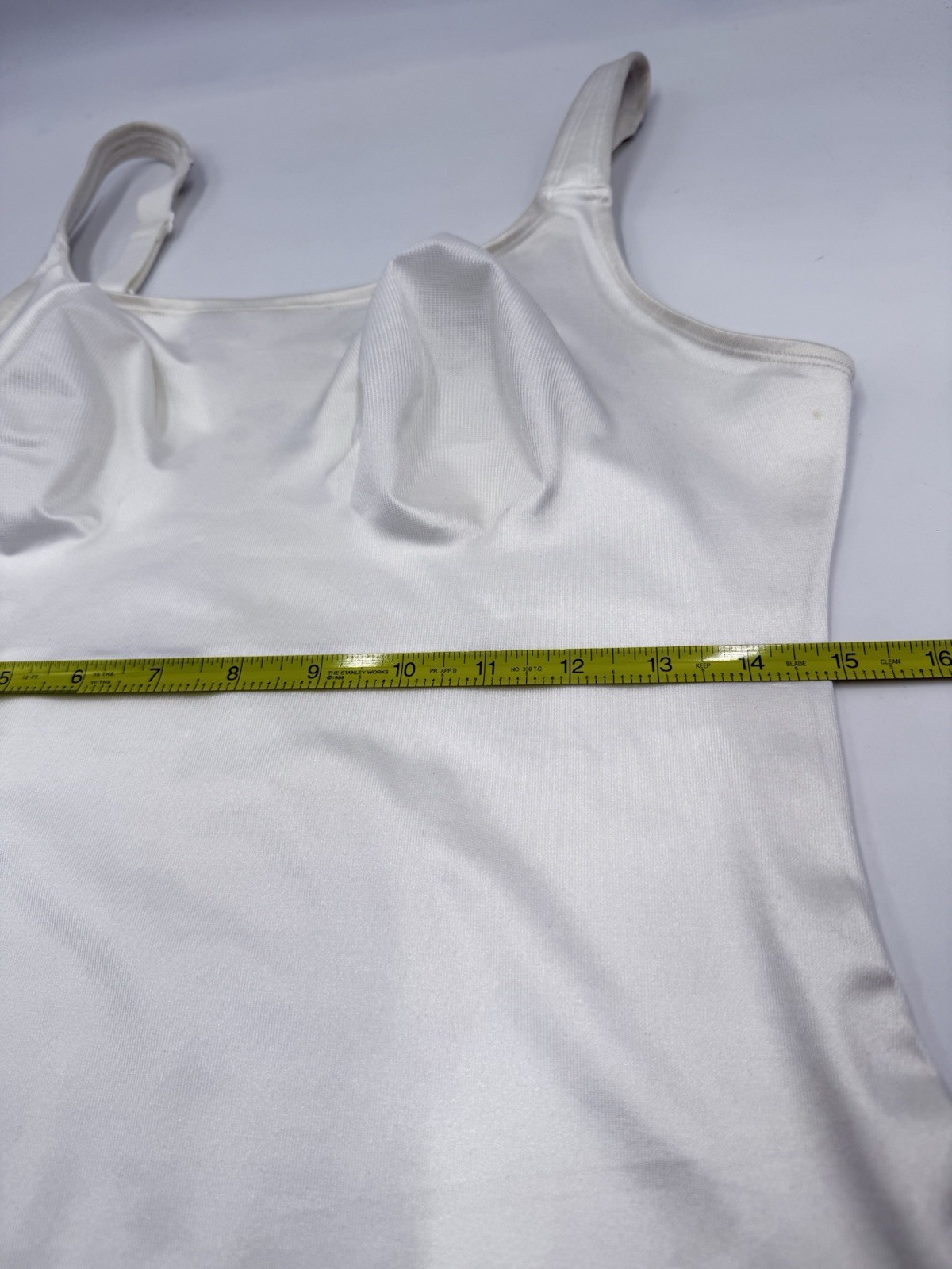 RUBY RIBBON Size 40 White Shapewear Camisole Top Built In Support Adjustable Str