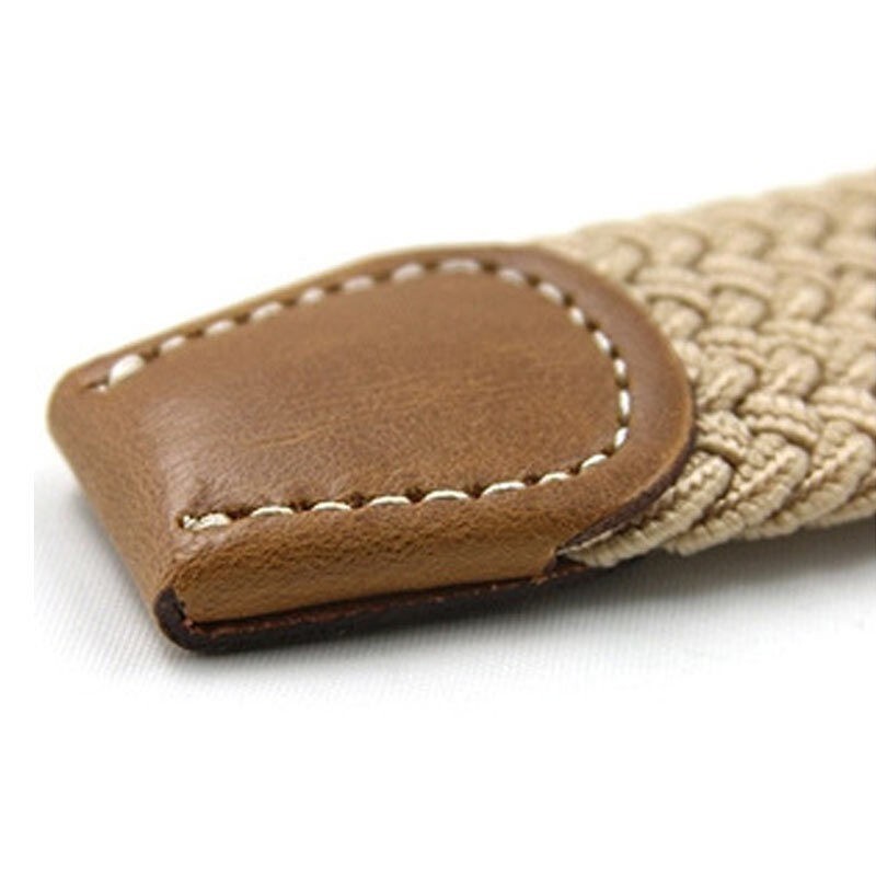 New Mens Womens Stretch Belt Braided Elastic Casual Woven Canvas Fabric Belt