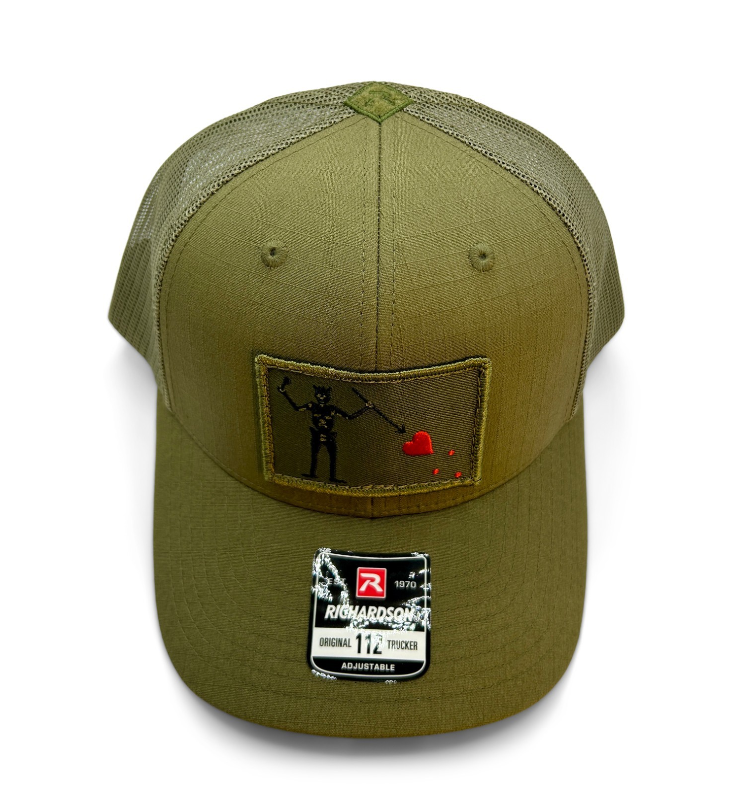 Blackbeard’s Flag Patch Hat Richardson 112 | Tactical OD Green Ripstop Cap |