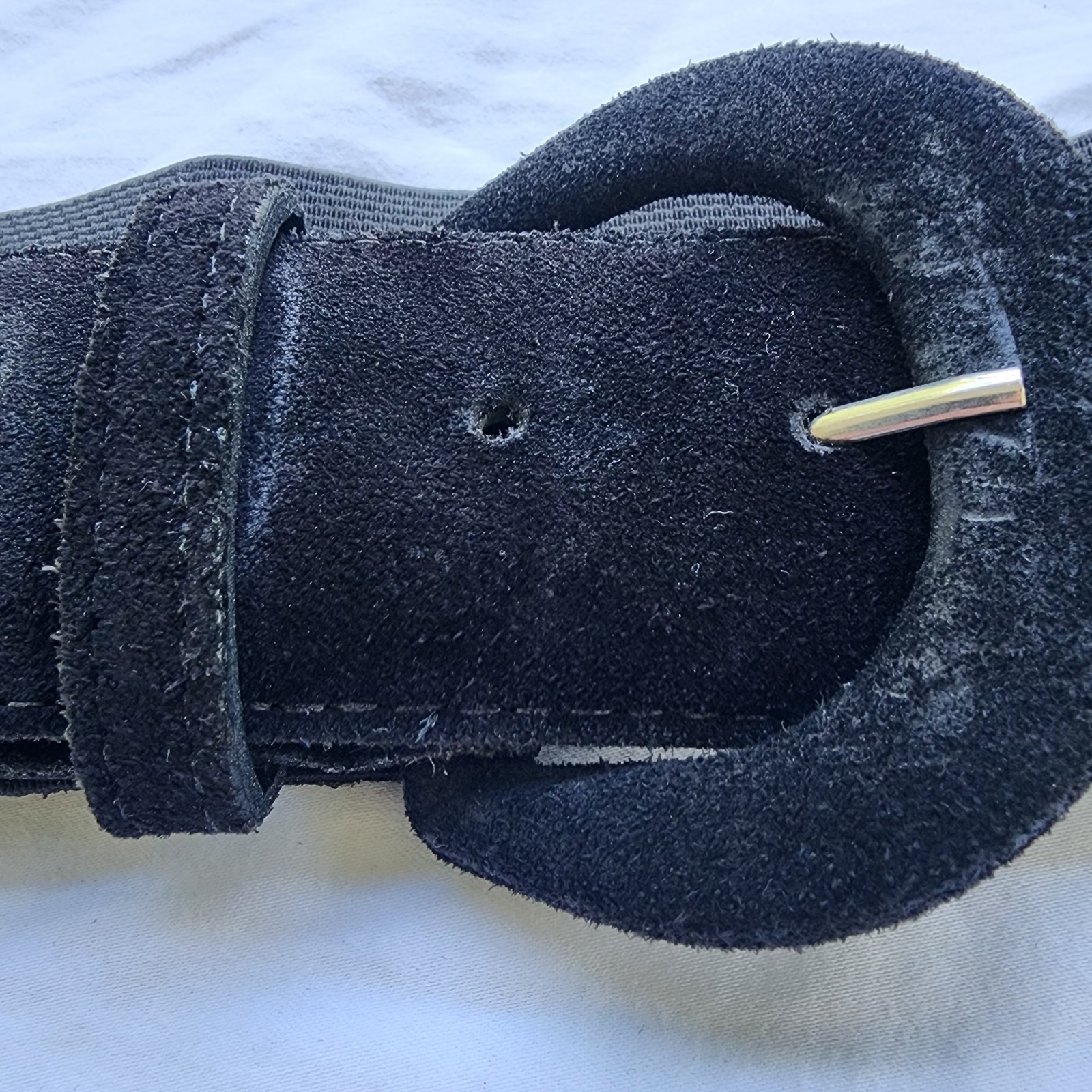 Women’s Vintage Y2K Black Elastic Stretch W/Suede Like Ends Size XL