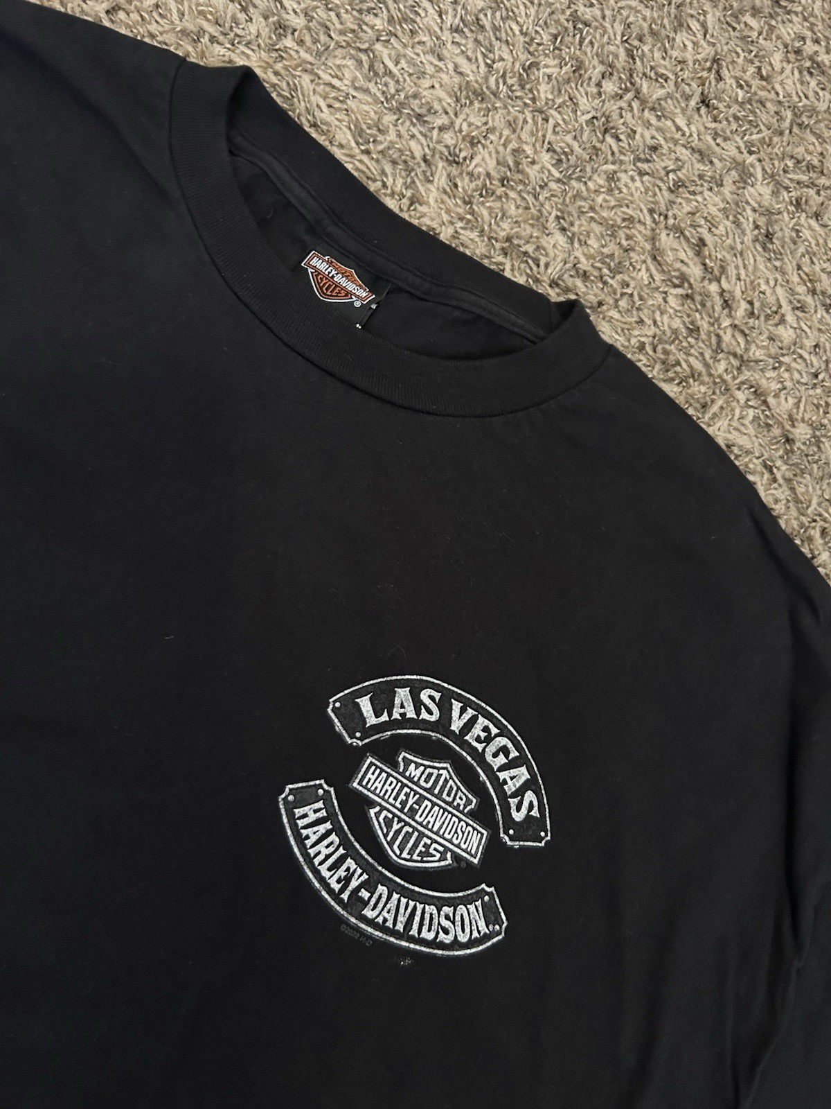 Harley Davidson T-Shirt Size 3XL Las Vegas Biker Skull Roses Raiders