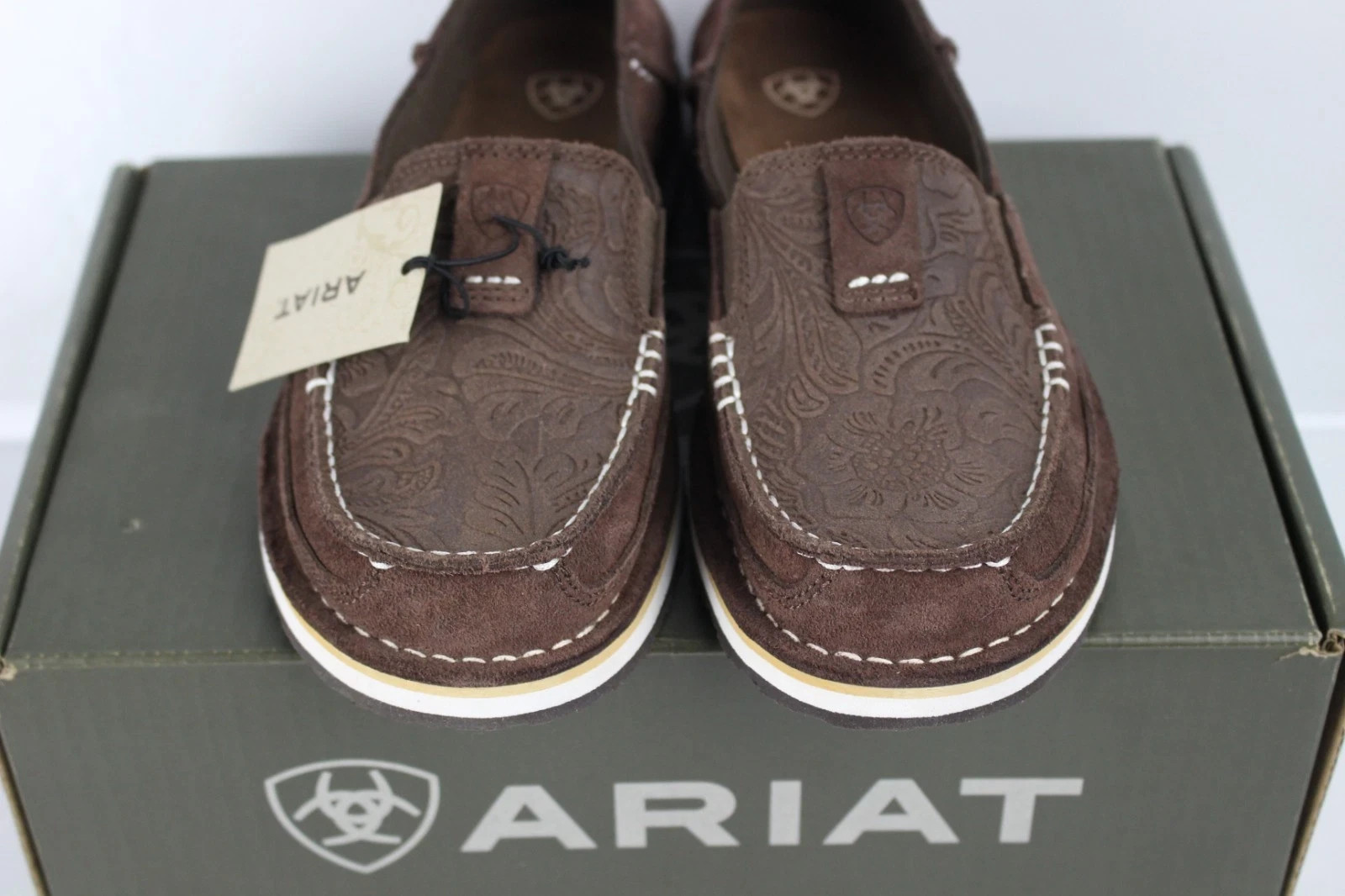 Ariat Women’s Cruiser Slip On Comfort Shoes Brown Floral Emboss 10031609