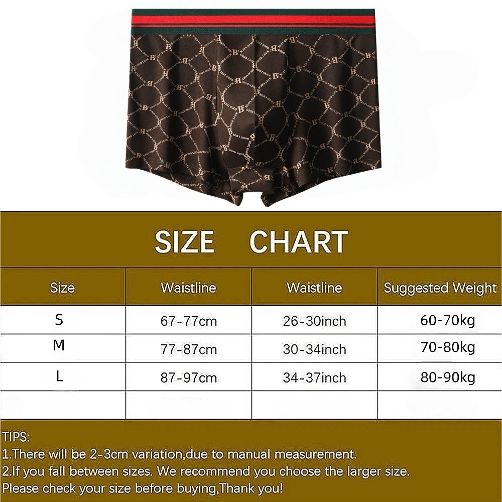 4 Pack Men’s Underwear Soft Boxer Briefs Breathable Comfortable Trunks