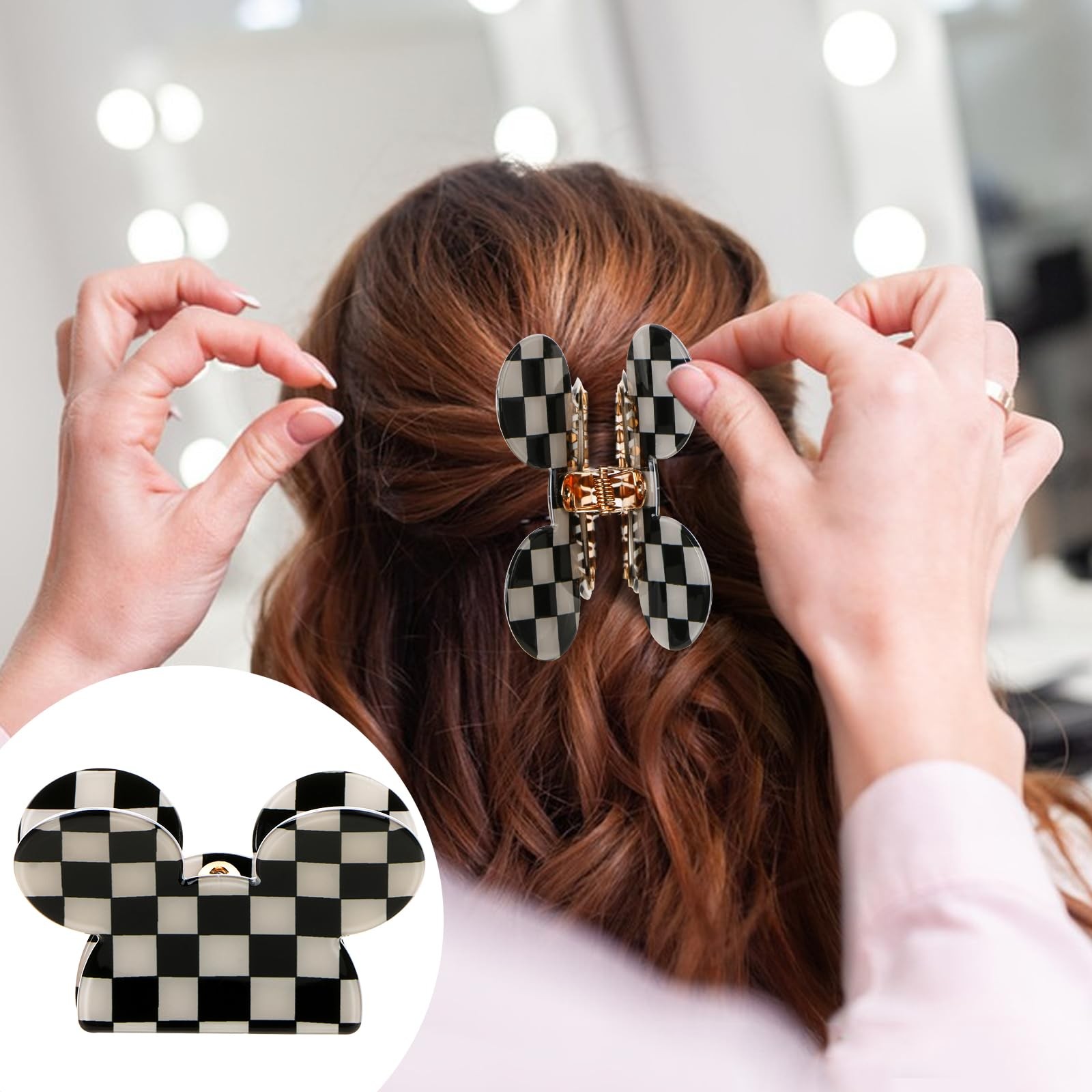 3Pcs Mouse Head Hair Claw Clips, BENOSPACE Acrylic Lady Bear Clips for…