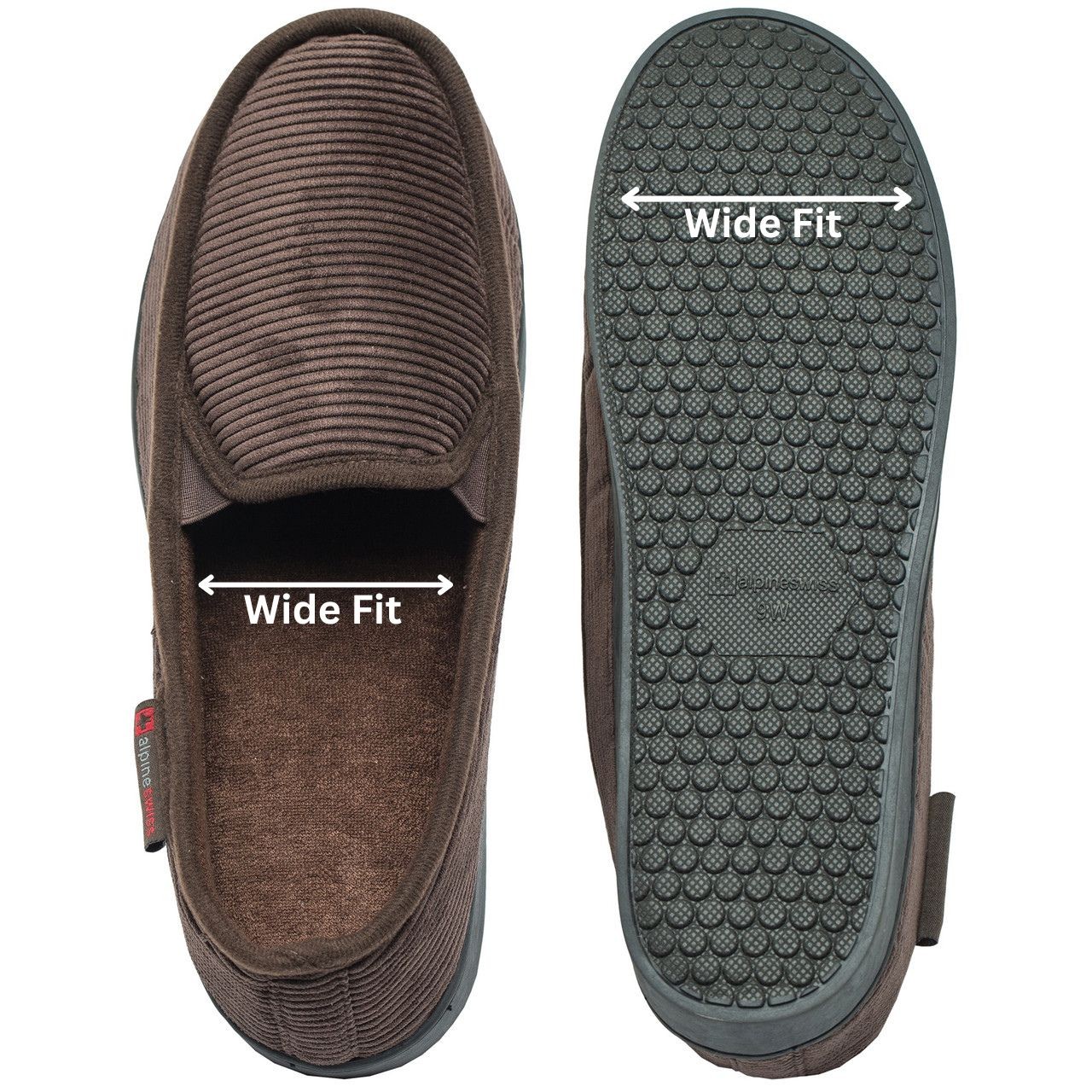 Alpine Swiss Wide Mens Slippers Steve Moccasin House Shoes Memory Foam Insole