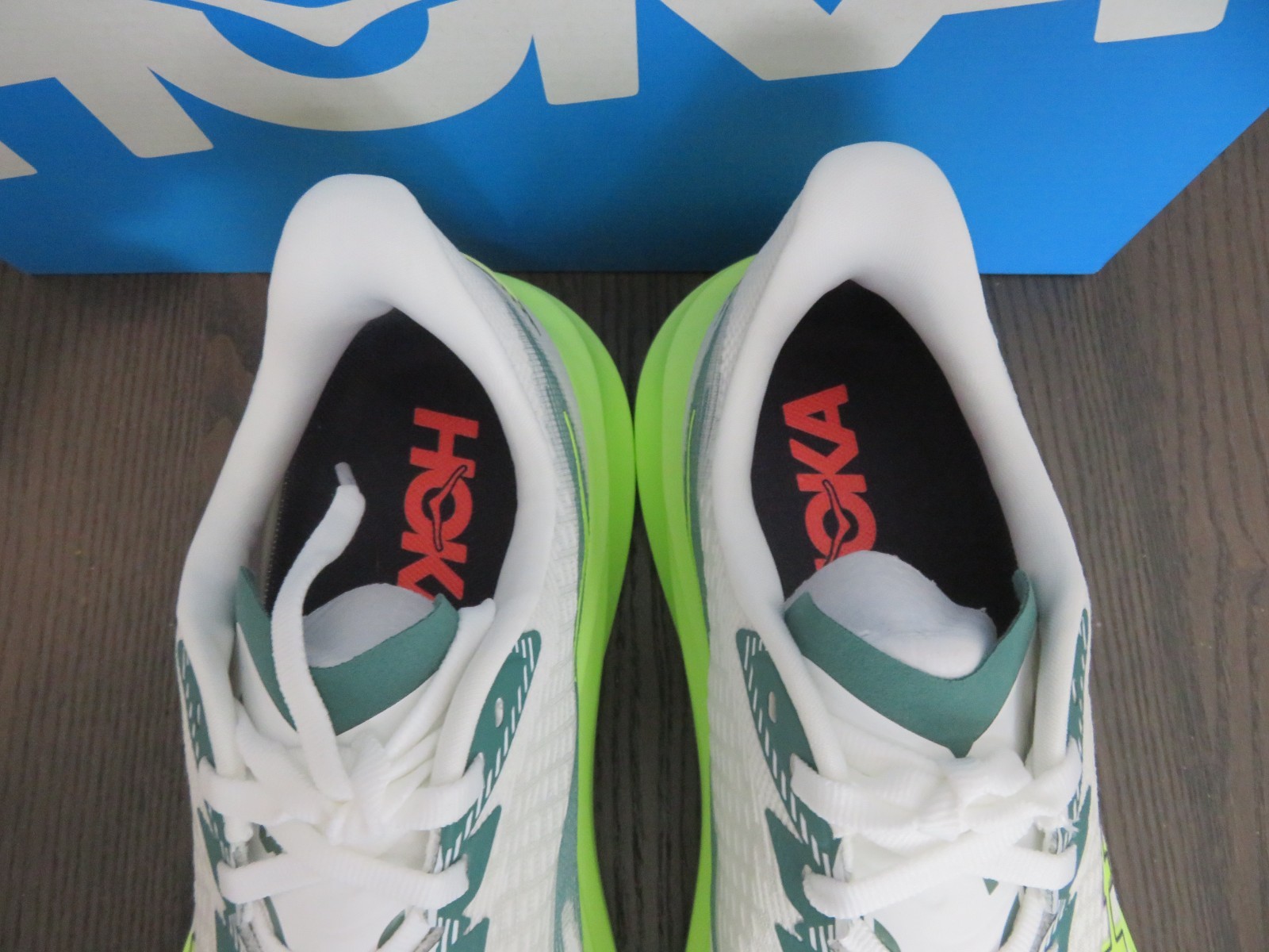 Hoka One One Mach 7 Mens 12 Shoes 1171904 FYZ Gray Green Running Gym Sneaker