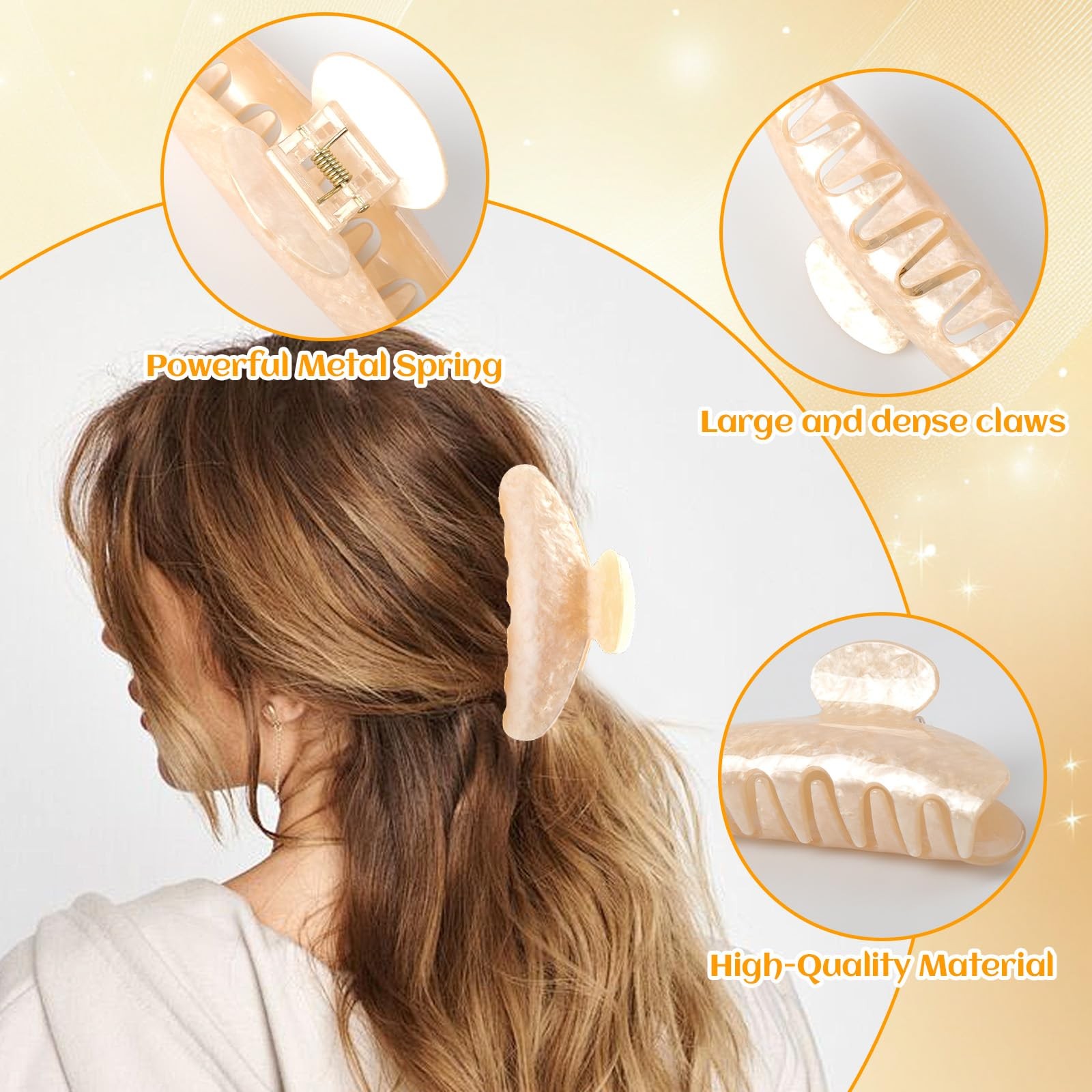 3PCS Hair Claw Clips Acrylic Clamps for 1 Count (Pack of 3), Brown group