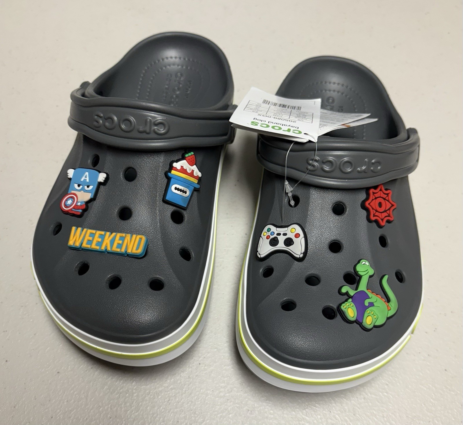 Authentic CROCS Bayaband Gray Clog Size Male 4 Women 6 New!