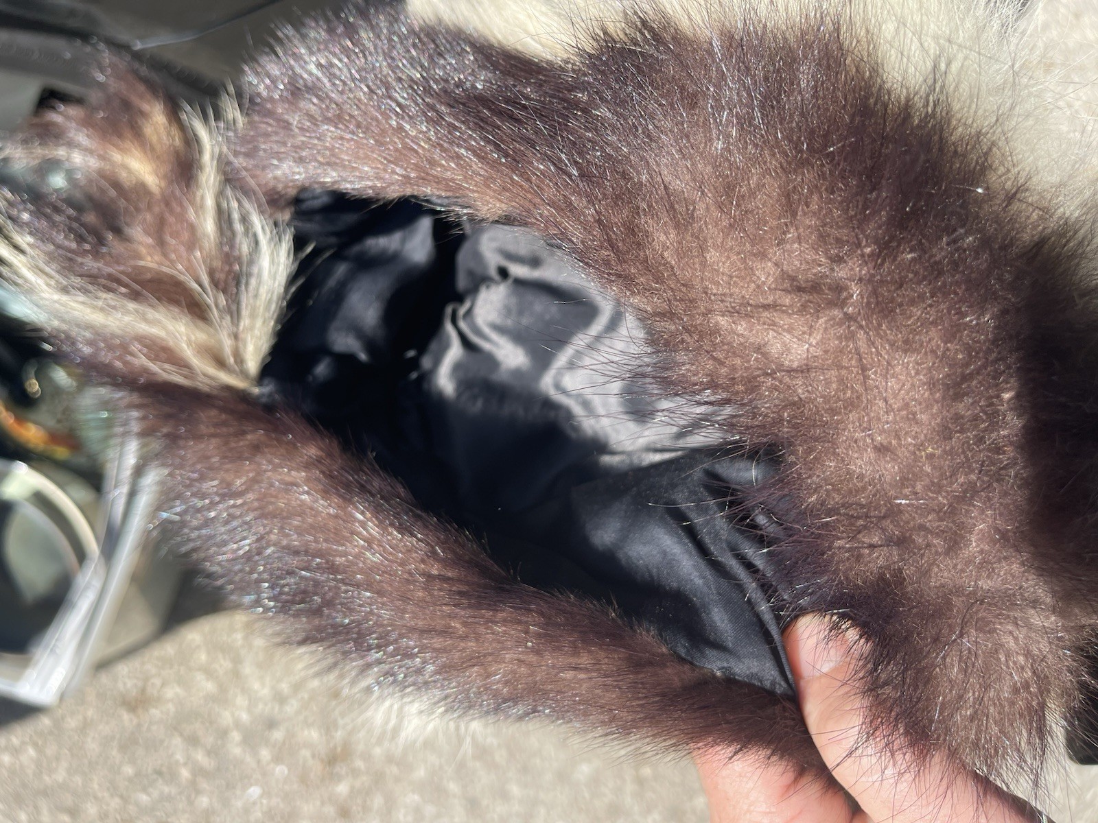 Vintage Skunk Fur Trapper Hat Lined Approx. M-L Size, Taxidermy Vintage Rare