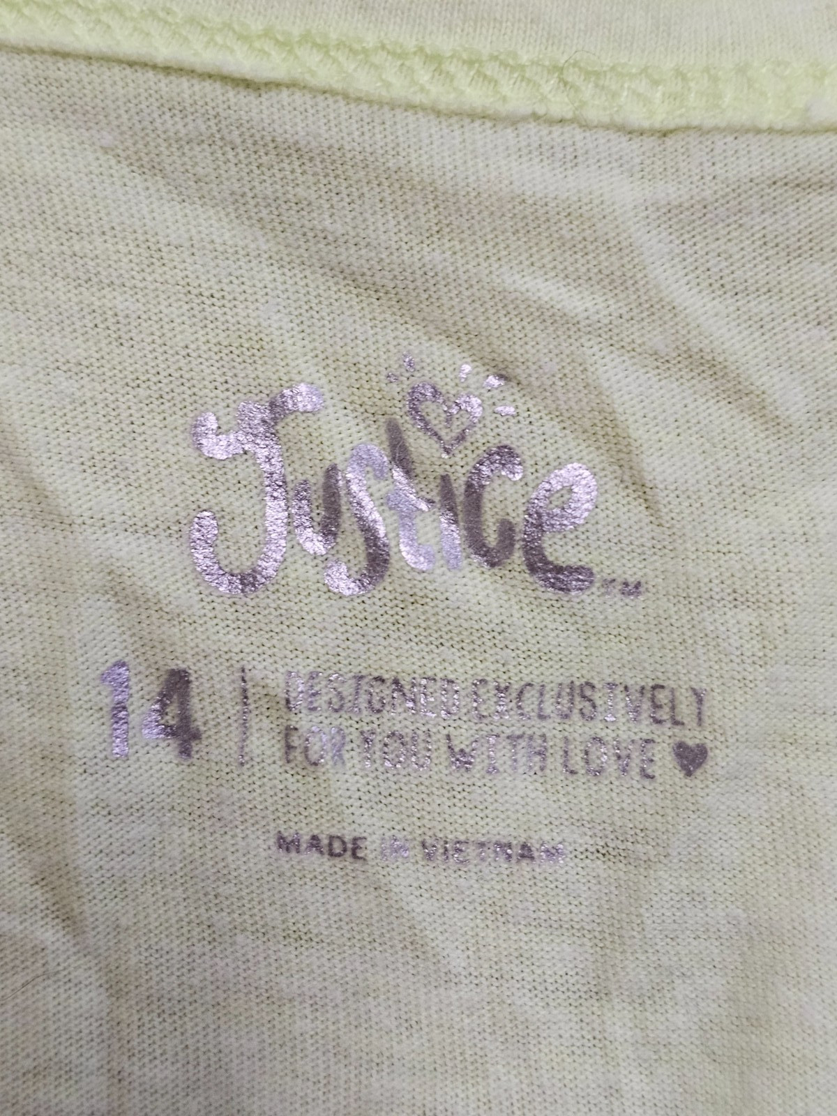 JUSTICE TANK TOP SIZE 14 BULLDOG LAZY SUMMER DAYS shiny highlights.
