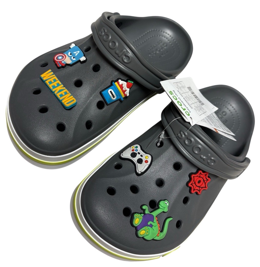 Authentic CROCS Bayaband Gray Clog Size Male 4 Women 6 New!