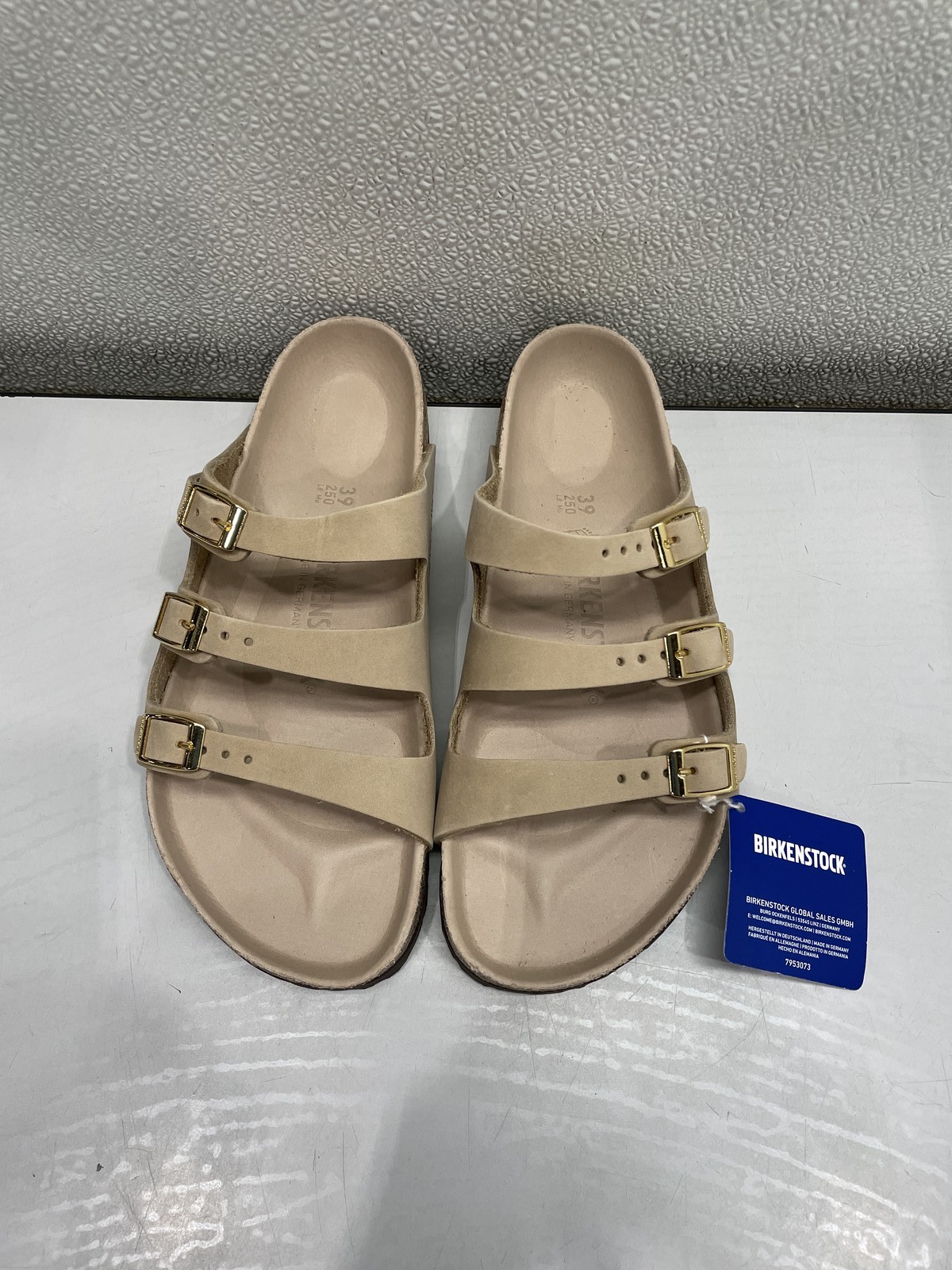 Birkenstock Florida Fresh Nubuck Leather Sandal Unisex W8, M6 In Sandcastle