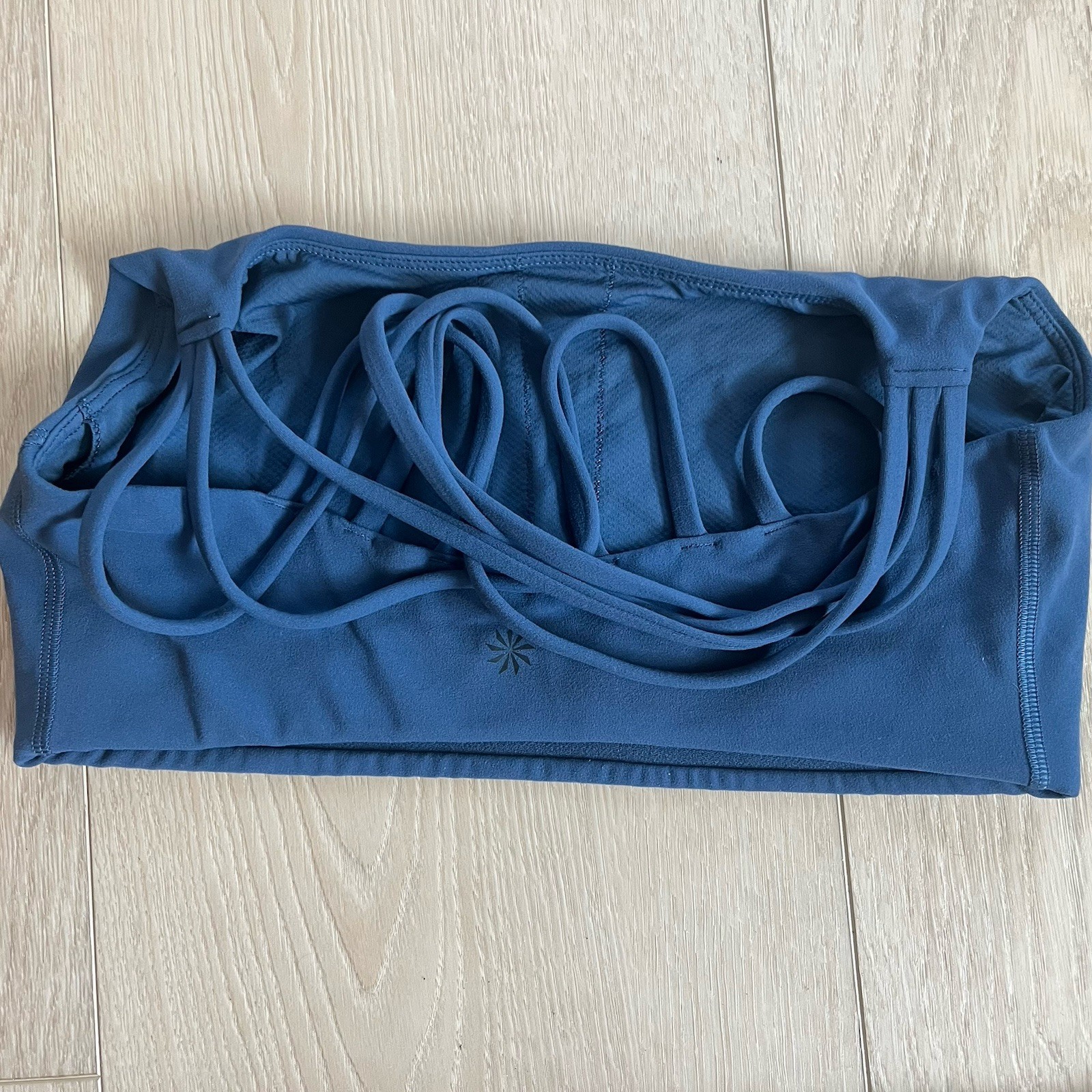 Athleta Sports Bra Size Small Navy Blue Moderate Support Strappy Back Running