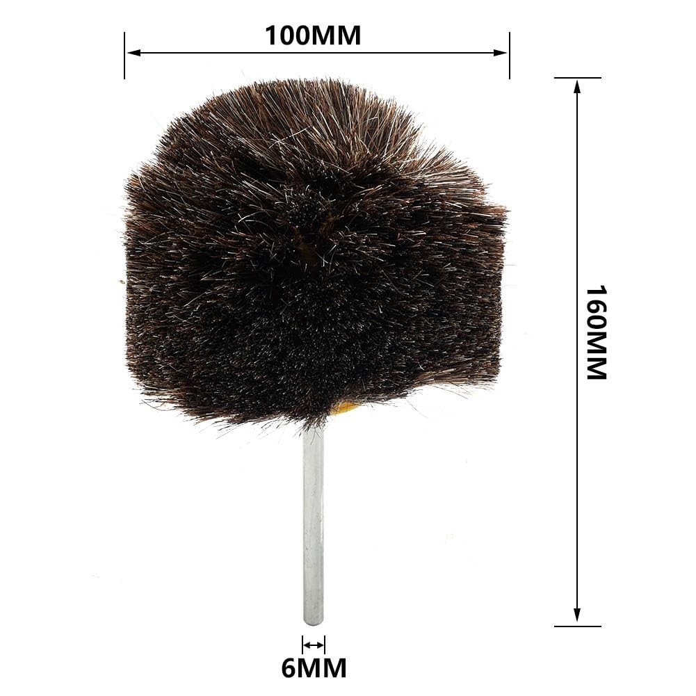 Horsehair Polishing Wheel Brush for Surface Buffing Grinding Drum Buffer 4 In…