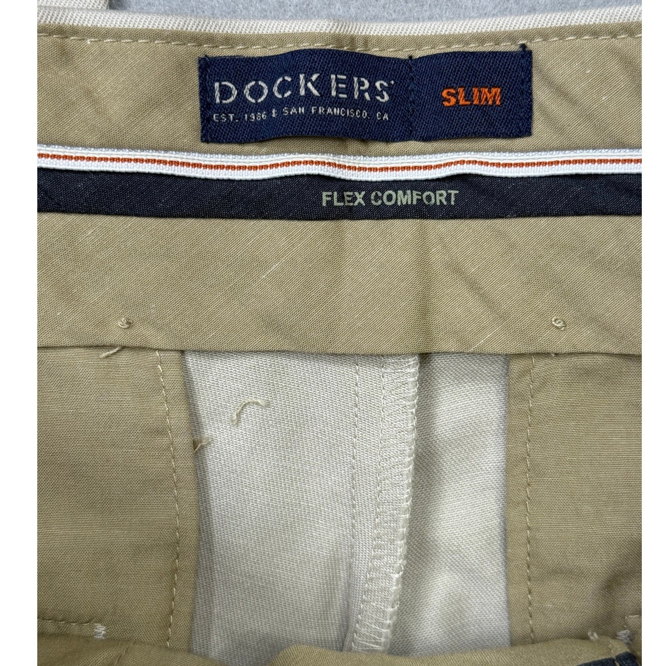 Dockers Men’s Signature Khaki Lux Slim-Fit Stretch Pants Cloud 29×30 $62