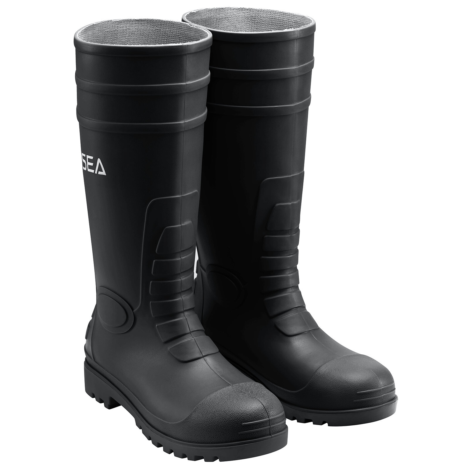 HISEA Men Rain Boots w/Steel Shank Waterproof Corrosion-Resistant Mud Work Boots