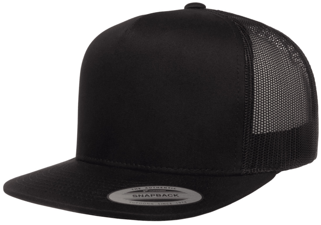 YP Classics Flat Bill Trucker Cap Yupoong Meshback Snapback Hat 6006 5-Panel