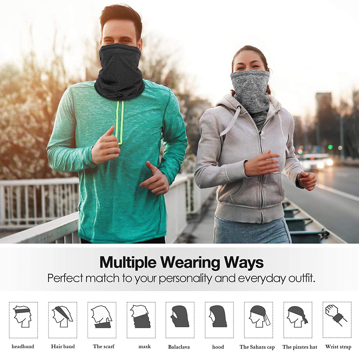 Cooling Neck Gaiter Balaclava Face Cover Scarf UV Protection Mask for Men Women